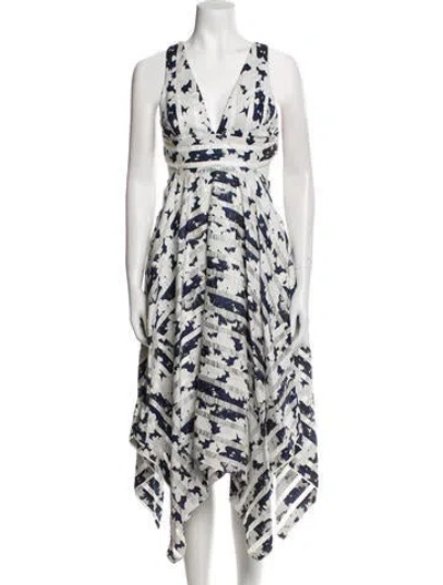 Pre-owned Alexis Floral Print Long Dress In Multi