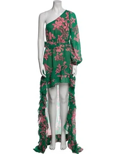 Pre-owned Alexis Floral Print Long Dress In Multi