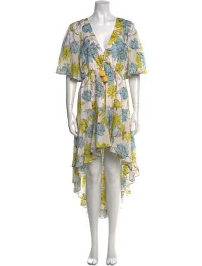 Pre-owned Alexis Floral Print Long Dress In Multi