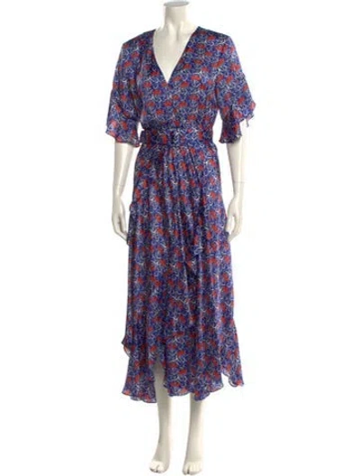 Pre-owned Alexis Floral Print Long Dress In Multi