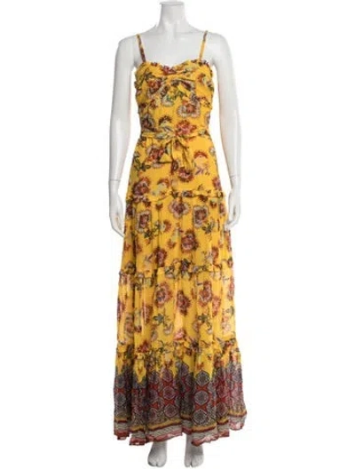Pre-owned Alexis Floral Print Long Dress In Multi