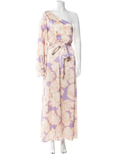 Pre-owned Alexis Floral Print Long Dress In Neutral