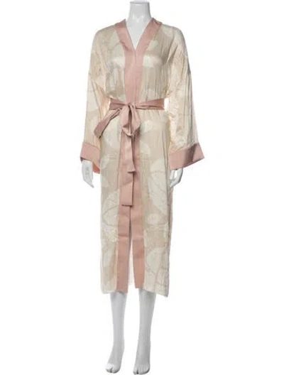 Pre-owned Alexis Floral Print Long Dress In Neutrals