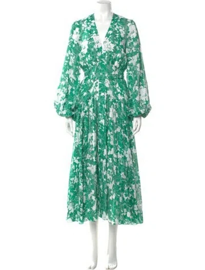 Pre-owned Alexis Floral Print Long Dress W/ Tags In Multi