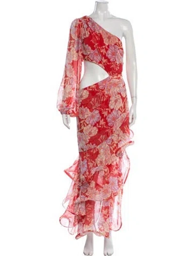 Pre-owned Alexis Floral Print Long Dress W/ Tags In Multi