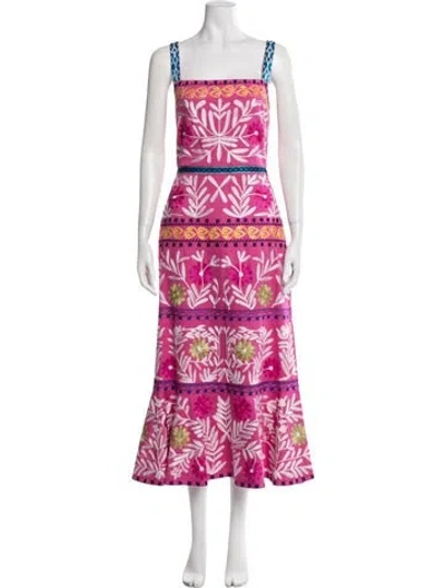 Pre-owned Alexis Floral Print Long Dress W/ Tags In Pink