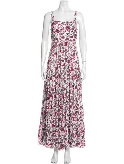 Pre-owned Alexis Floral Print Long Dress In White