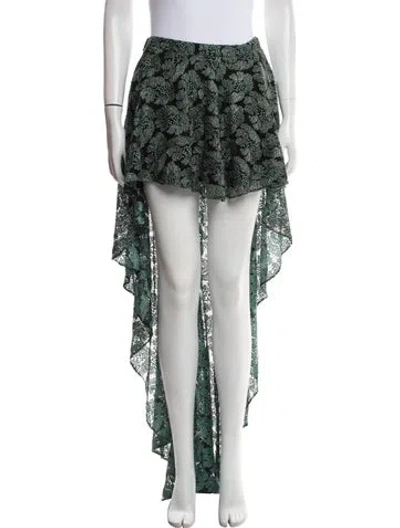 Pre-owned Alexis Floral Print Long Skirt In Green