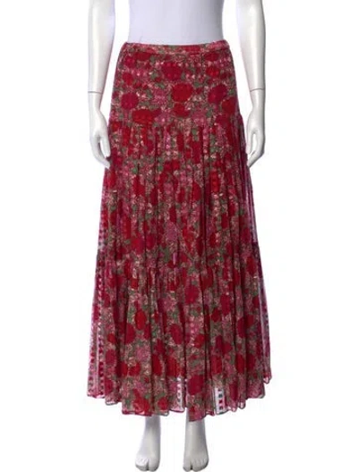 Pre-owned Alexis Floral Print Long Skirt In Multi