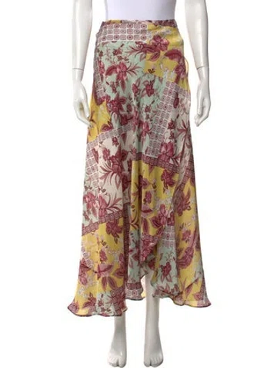 Pre-owned Alexis Floral Print Long Skirt In Multi