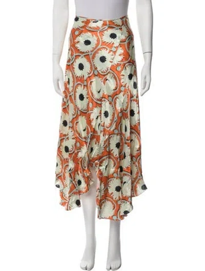 Pre-owned Alexis Floral Print Long Skirt In Multicolor