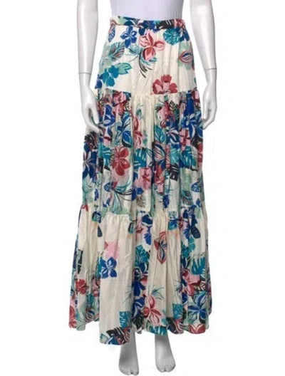Pre-owned Alexis Floral Print Long Skirt In Neutrals