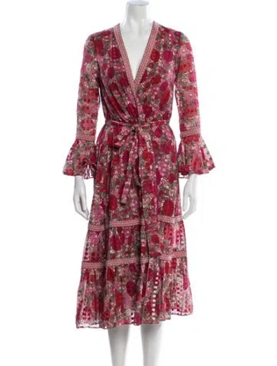 Pre-owned Alexis Floral Print Midi Length Dress