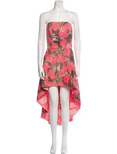 Pre-owned Alexis Floral Print Midi Length Dress In Multi