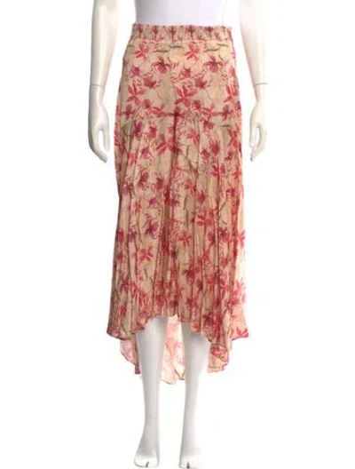 Pre-owned Alexis Floral Print Midi Length Skirt In Neutral