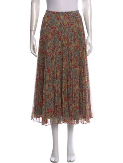 Pre-owned Alexis Floral Print Midi Length Skirt In Neutrals