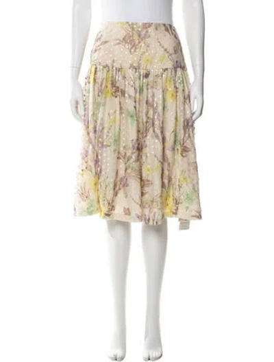 Pre-owned Alexis Floral Print Midi Length Skirt W/ Tags In Multi