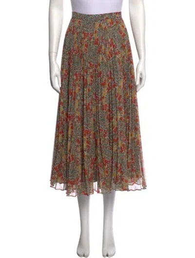 Pre-owned Alexis Floral Print Midi Length Skirt W/ Tags In Neutral