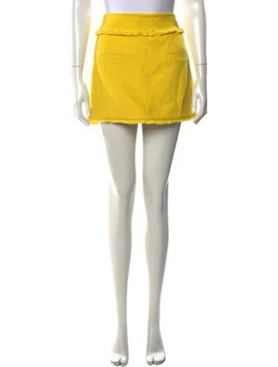 Pre-owned Alexis Floral Print Midi Length Skirt In Yellow