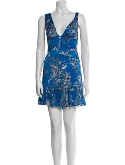 Pre-owned Alexis Floral Print Mini Dress In Blue