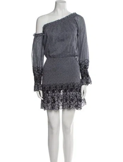 Pre-owned Alexis Floral Print Mini Dress In Blue