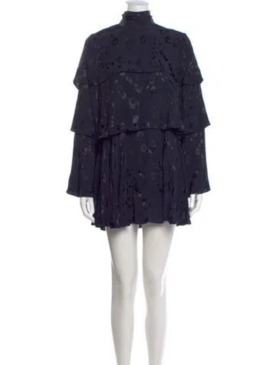 Pre-owned Alexis Floral Print Mini Dress In Blue