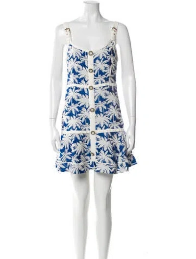 Pre-owned Alexis Floral Print Mini Dress In Blue