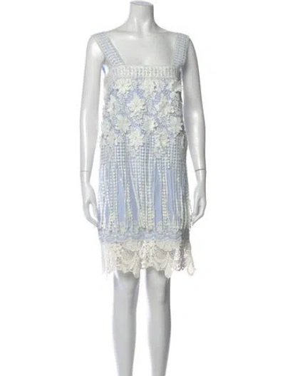 Pre-owned Alexis Floral Print Mini Dress In Blue