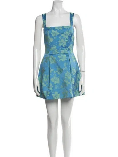 Pre-owned Alexis Floral Print Mini Dress In Blue