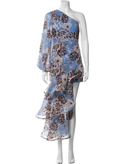 Pre-owned Alexis Floral Print Mini Dress In Blue