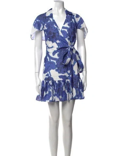Pre-owned Alexis Floral Print Mini Dress In Blue