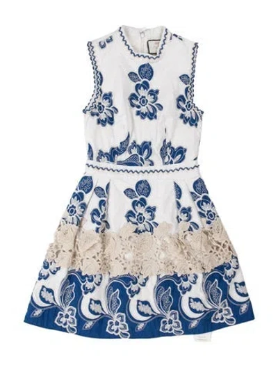 Pre-owned Alexis Floral Print Mini Dress In Blue