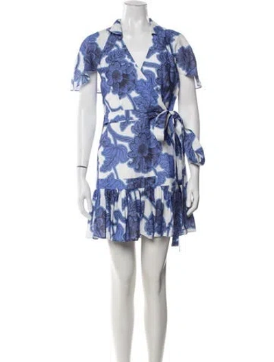 Pre-owned Alexis Floral Print Mini Dress In Blue