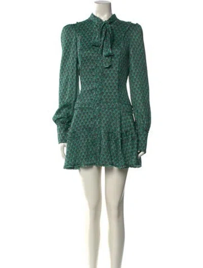 Pre-owned Alexis Floral Print Mini Dress In Green