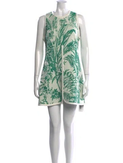 Pre-owned Alexis Floral Print Mini Dress In Green