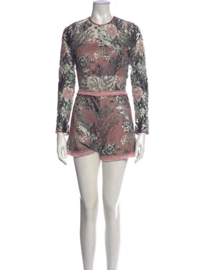 Pre-owned Alexis Floral Print Mini Dress In Grey/pink