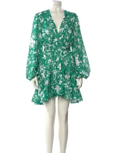 Pre-owned Alexis Floral Print Mini Dress In Multi