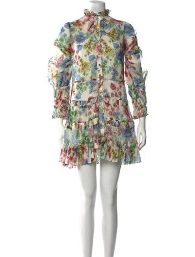 Pre-owned Alexis Floral Print Mini Dress In Multi