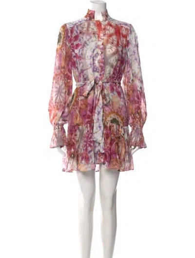 Pre-owned Alexis Floral Print Mini Dress In Multi