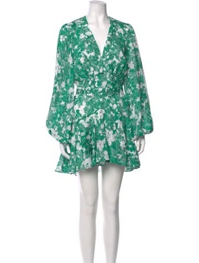Pre-owned Alexis Floral Print Mini Dress In Multi