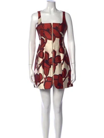 Pre-owned Alexis Floral Print Mini Dress In Neutral