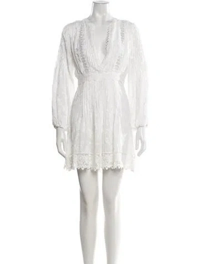 Pre-owned Alexis Floral Print Mini Dress In Neutral