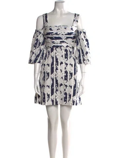 Pre-owned Alexis Floral Print Mini Dress In Neutral