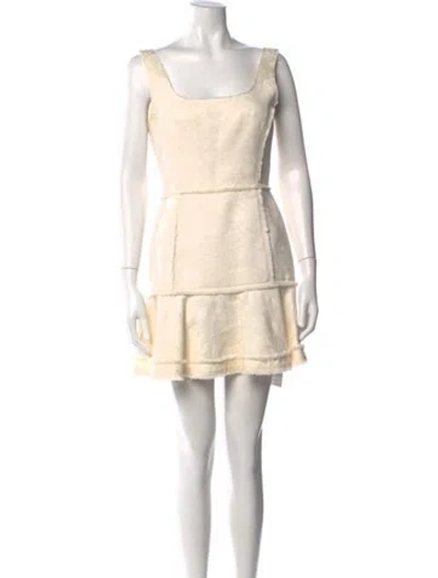 Pre-owned Alexis Floral Print Mini Dress In Neutral