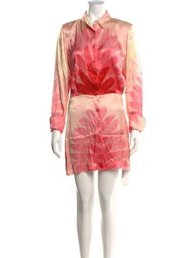 Pre-owned Alexis Floral Print Mini Dress In Neutrals