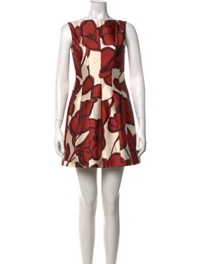 Pre-owned Alexis Floral Print Mini Dress In Neutrals