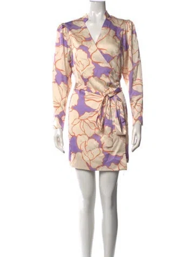 Pre-owned Alexis Floral Print Mini Dress In Neutrals