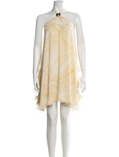 Pre-owned Alexis Floral Print Mini Dress In Neutrals