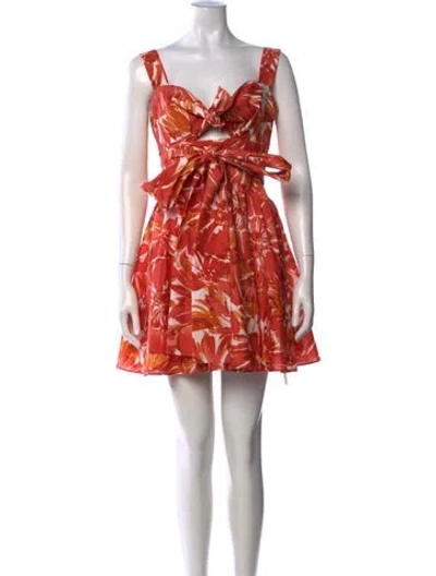 Pre-owned Alexis Floral Print Mini Dress In Neutrals/pink
