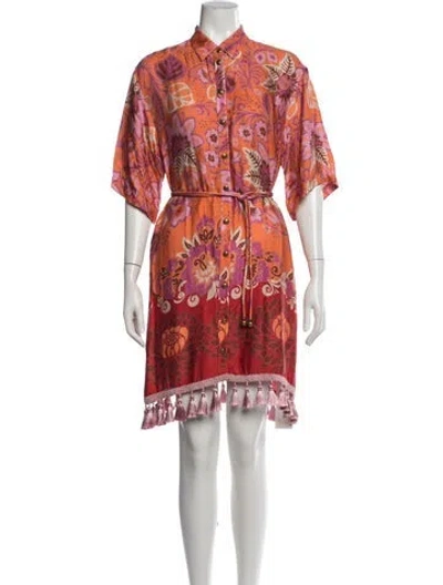 Pre-owned Alexis Floral Print Mini Dress In Orange